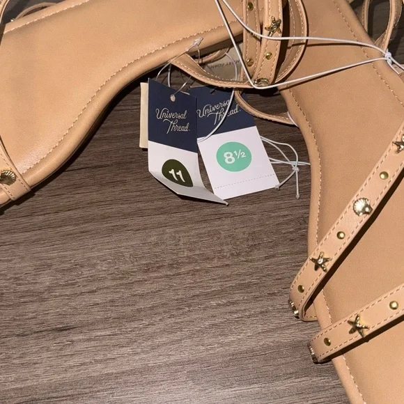 Universal Thread Beige Sandals with Gold Studs - Picture 2 of 3